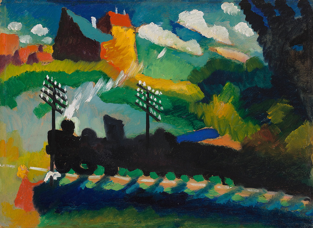 Railroad at Murnau in Detail Wassily Kandinsky